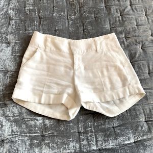 Alice+Olivia white linen shorts